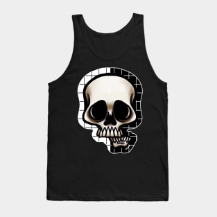 Split Grid Skull Tank Top